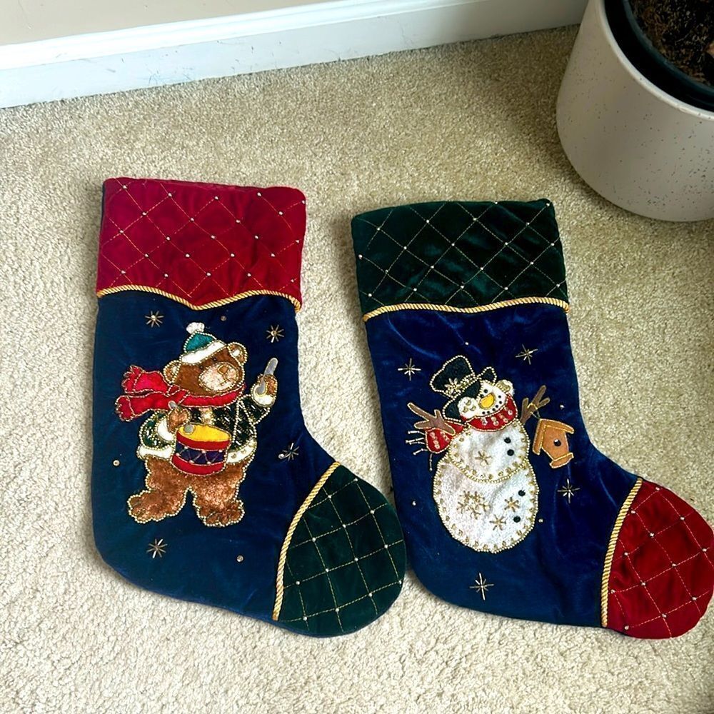 Vintage hand beaded stockings